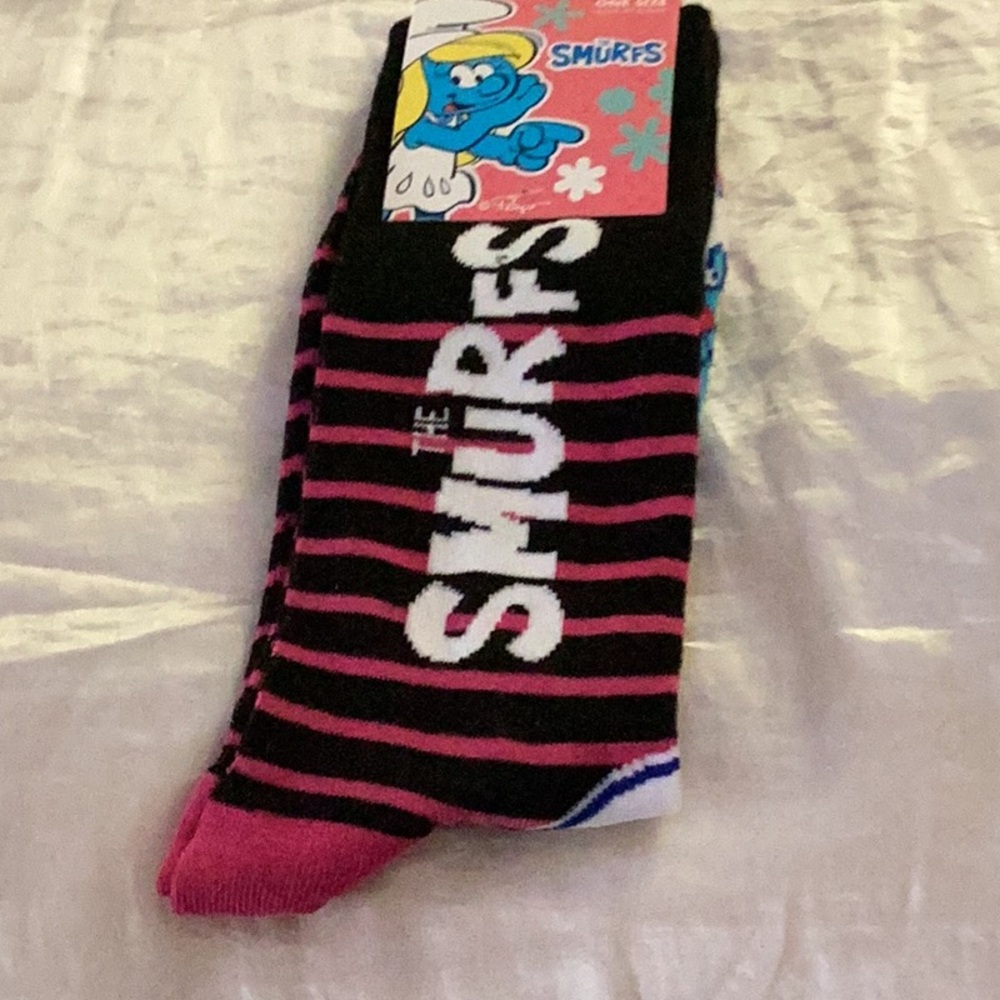 NWT FUN Smurf Unisex Socks Brand New With Tags Closet Must Have